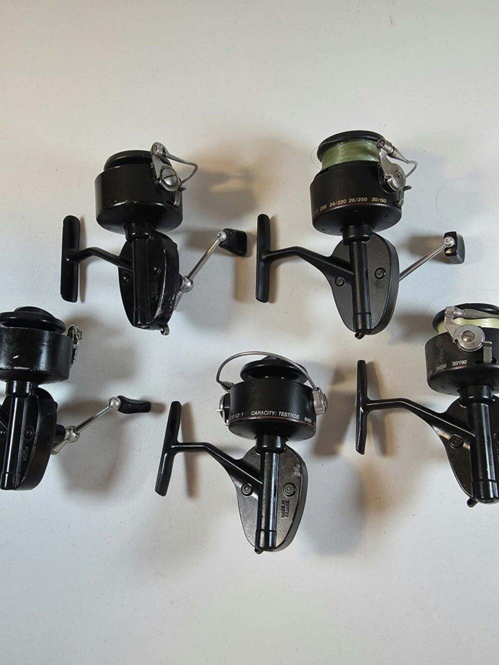 GARCIA MITCHELL 300 300A SPINNING REEL FISHING VINTAGE BLACK FRANCE LOT OF 5